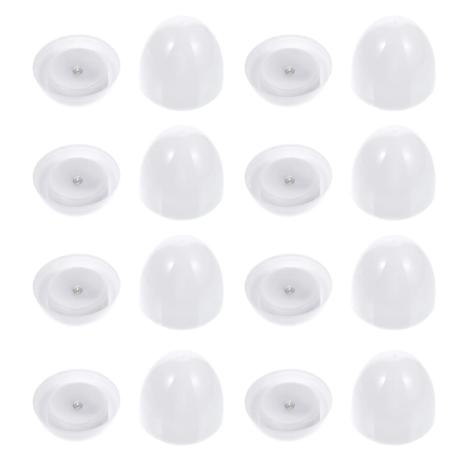 

12pcs Fake Egg Decor For Halloween Christmas Party Plastic Egg Shape Night Light Ornament, Colorful Holiday Decoration, Durable