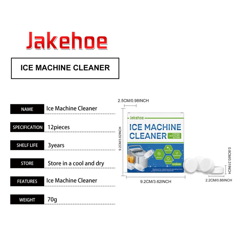 أقراص تنظيف آلة صنع الثلج من Jakehoe، للاستخدام المنزلي اليومي اللطيف، آلة صنع الثلج، إزالة الترسبات، أقراص العناية بالتنظيف وإزالة الروائح الكريهة #6