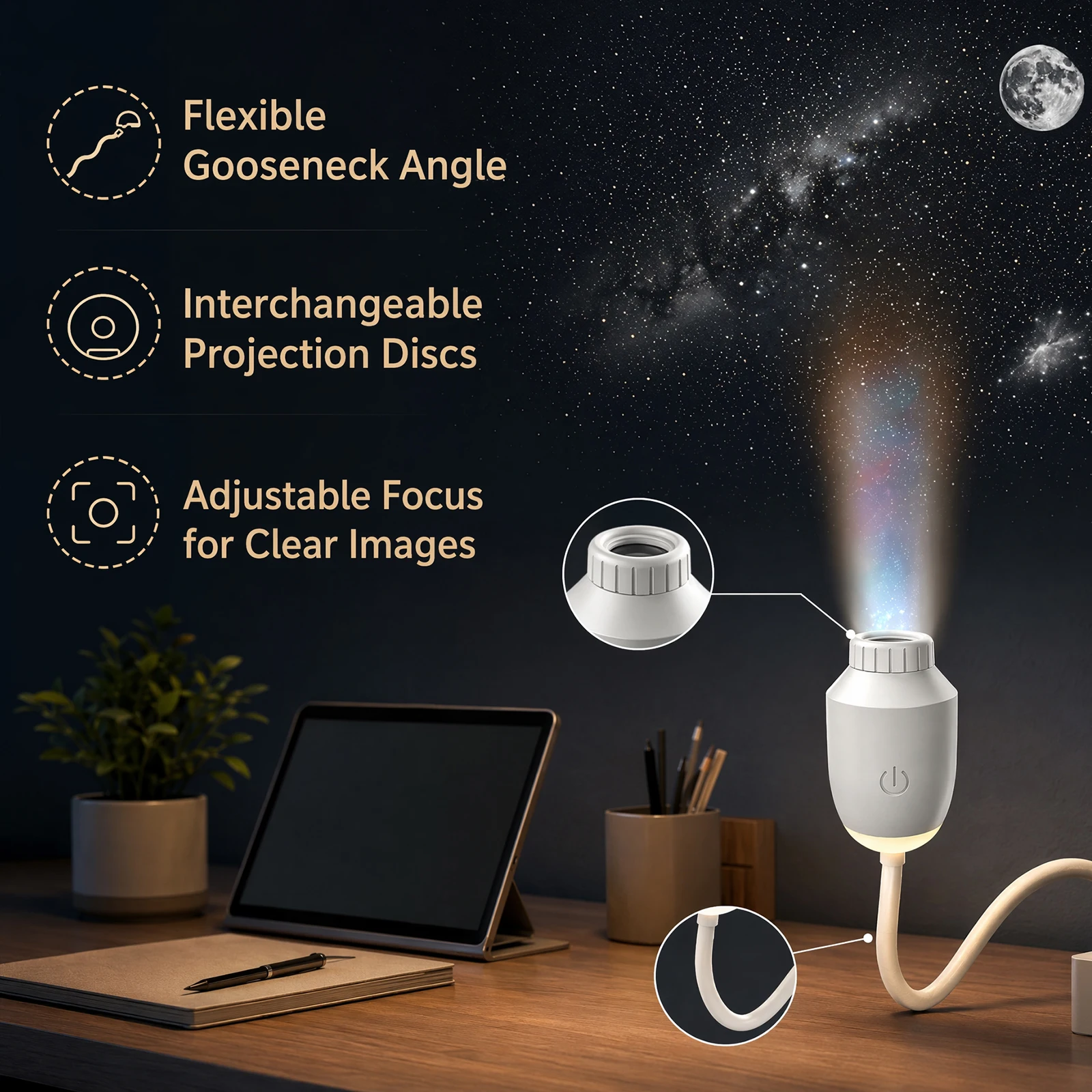 Galaxy Star Projector 360 Rotating Galaxy Light Star Projectors Smart Night Light Projector Birthday Gifts for Adults