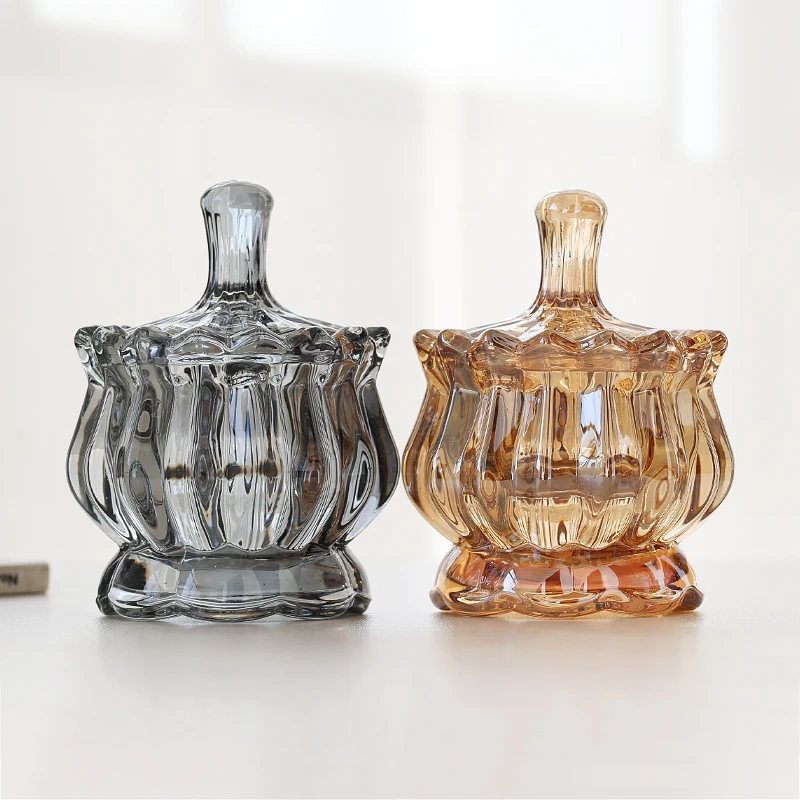 European Glass Toothpick Box for Home High-grade Crystal Glass Storage Jar Kitchen Salt Sugar Jar Candy Nuts Storage Container