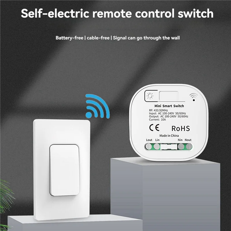 AAAN-3X 자체 전원 무선 조명 스위치 및 수신기 키트 원격 제어 벽 스위치 조명 기구