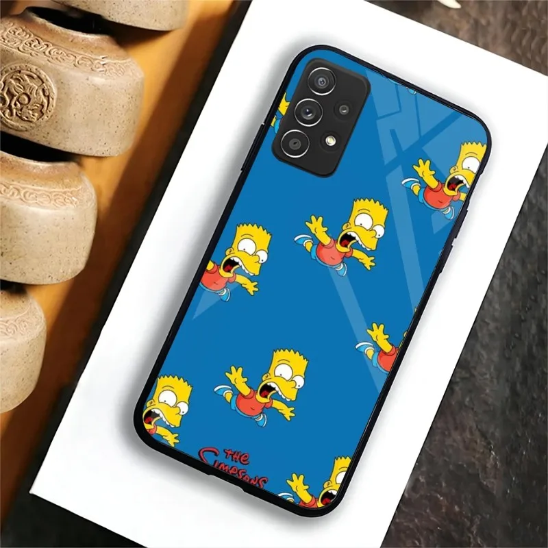 Simpson Family Phone Case For Samsung A 52 70 71 72 81 91 E S 4G 5G 33 20 S 12 10 21 22 13 30 31 32 40 42 50 51 Glass Cover