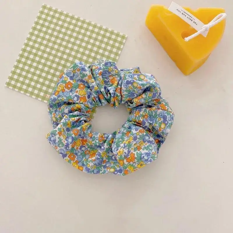 10 Stück kleine, frische, zerknitterte Gitter-Haarbänder, modische Stoff-Haargummis, Mori-Girl-Stil, niedlicher Kopfschmuck – Detail 4