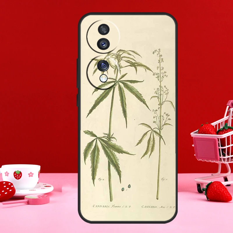 Botanical Drawings Flowers Plants Case For Honor 90 Lite 70 50 Magic 6 Pro 5 Lite X6 X7 X8 X9 X6a X7a X8a X9a X9b X8b Cover