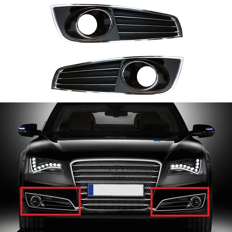 

Car Fog Lamp Shade Under Front Bumper Lamp Fog Lamp Frame Grid Accessories 4H0807679 4H0807680 For A8 D4 2010-2014 1 Pair