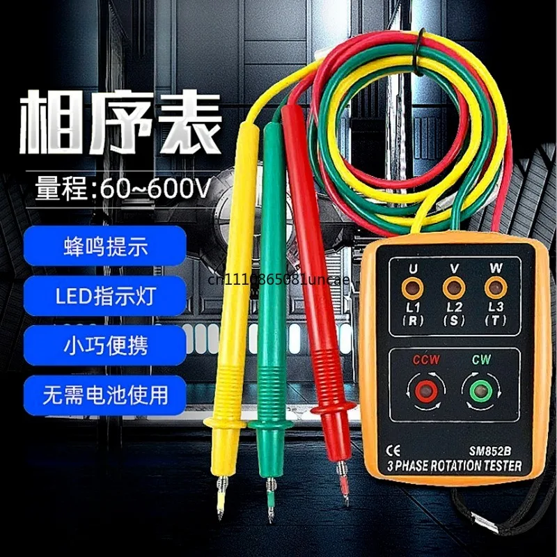 For SP8030 Phase Sequence Detector Open‑phase Reverse‑phase Indicator Electrical Phase Tester