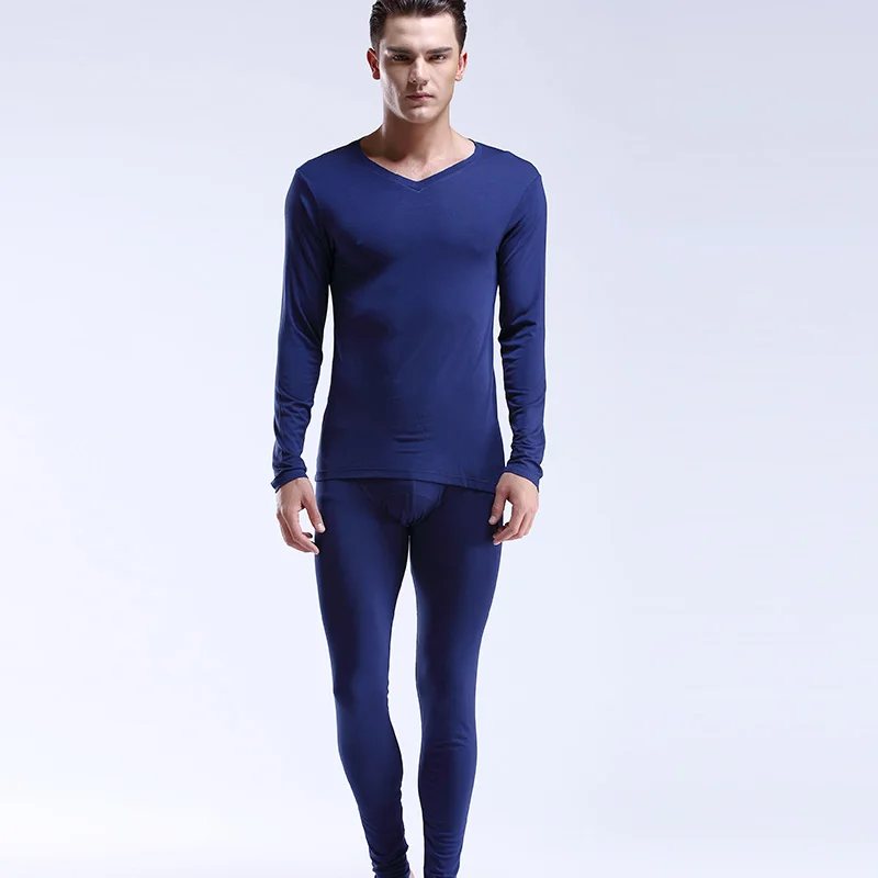 5 قطع للرجال من ملابس داخلية جونز طويلة دافئة ورقبة على شكل حرف V رفيعة ومريحة