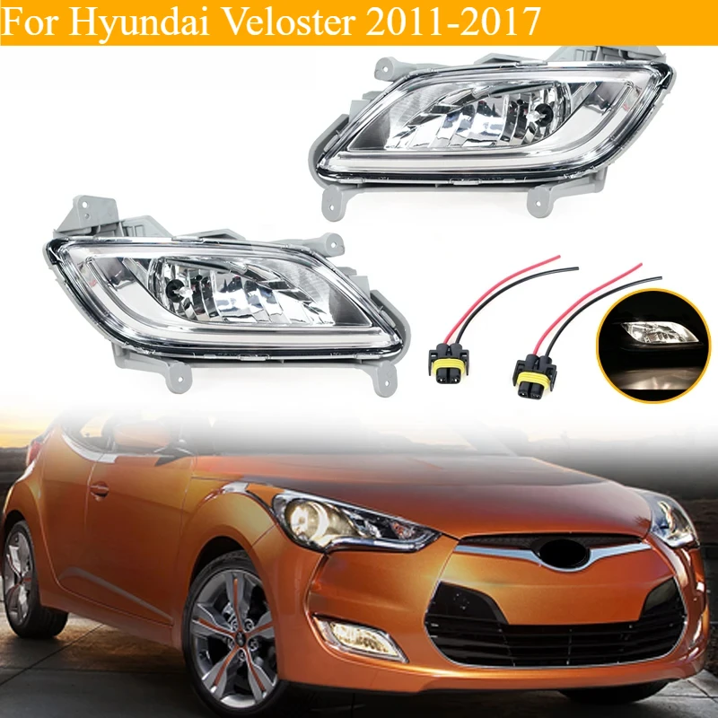 

Для Hyundai Veloster 2011 2012 2013 2014 2015 2016 2017, передний бампер, противотуманная фара с проводом 922012 V010 922022 V010