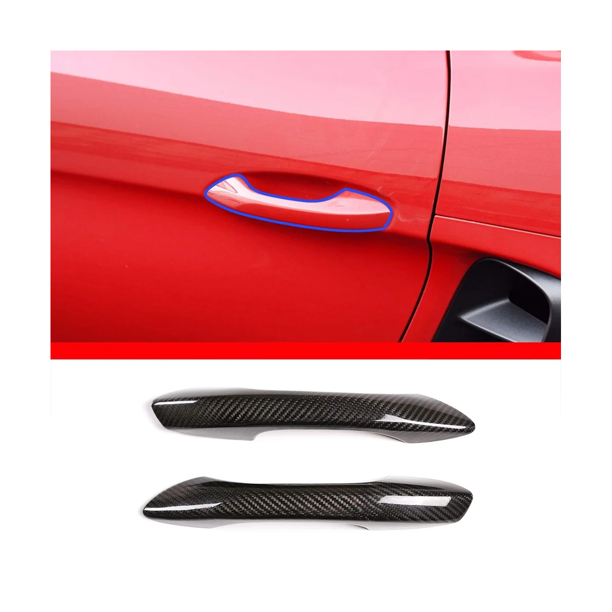 Car Exterior Door Handle Cover Trim Accessories Dry Carbon Fiber for Porsche 911 2012-2018 718 2016-2019, Without