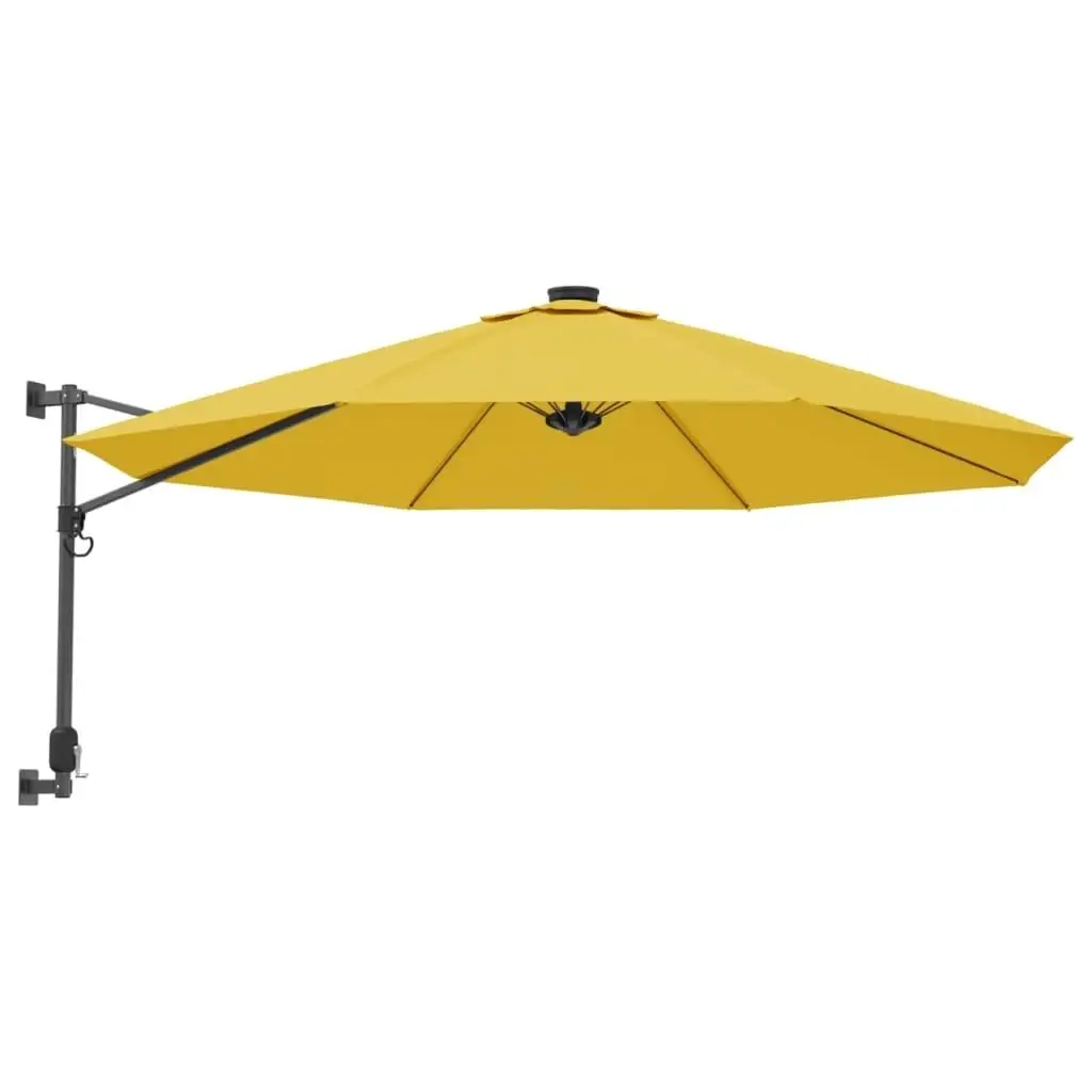 290 cm Yellow Wall-Mounted Parasol Umbrella for Outdoor Shade & Sun Protection