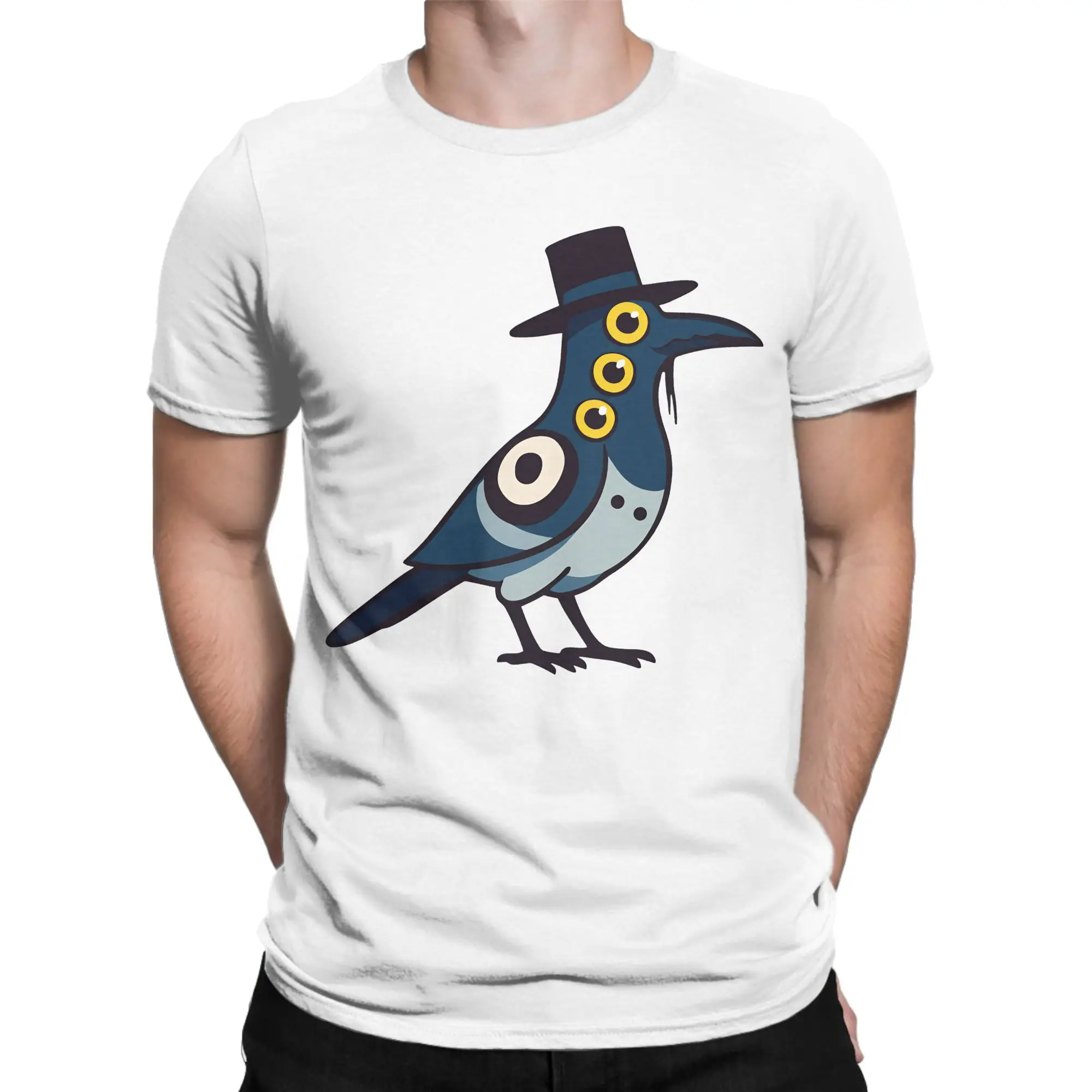 الطيور سوسي Kpop شيطان الصيادين هنتركس مضحك الطيور مع قبعة تي شيرت الرجال القطن موضة للذكور تي شيرت ملابس قصيرة الأكمام