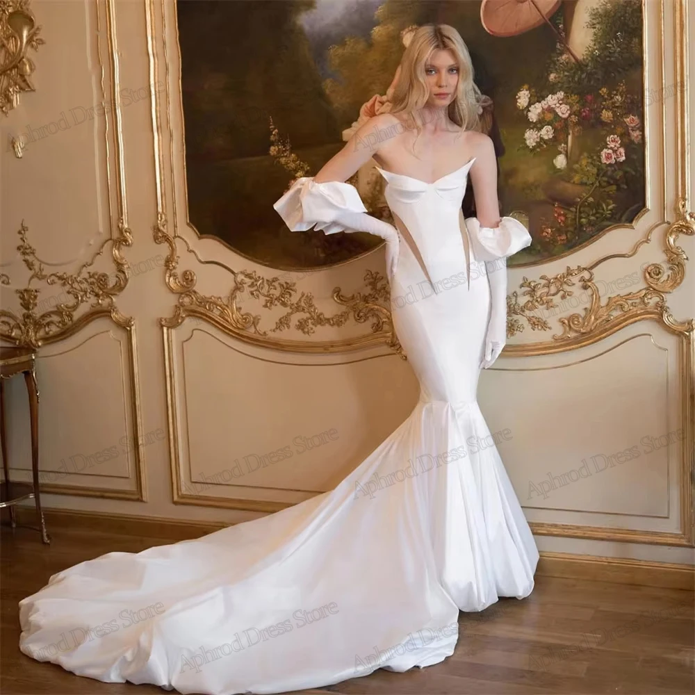 

Очаровательные свадебные платья из атласа, без рукавов, с открытой спиной, для торжественных мероприятий, сексуальные, на заказ, 2026