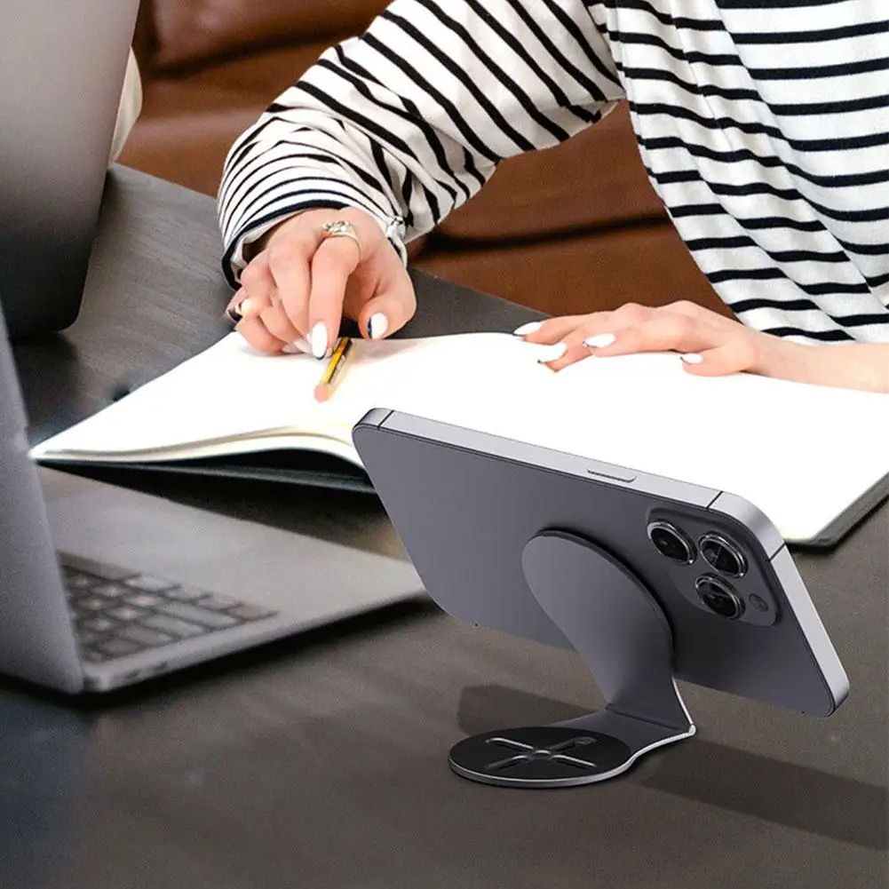 

1pcs Aluminum Phone Holder Convenient Phone Mount for iPhone on Laptop or Car For Tesla Model 3 & Y Compatible)