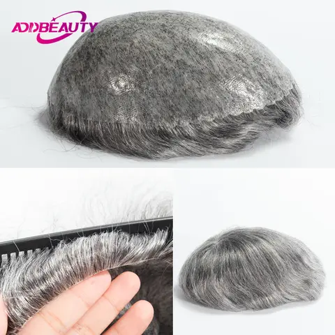 ISKIN 남자 Toupee 얇은 피부 가발 전체 PU 0.12-0.14cm 인간의 머리 가발 인도 인간의 머리카락 시스템 남자 가발 헤어 피스 Natual Hairline