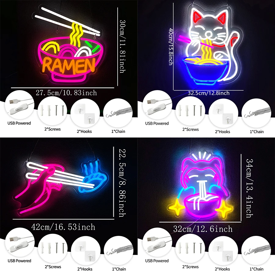 Wheaten Food Series Neon Sign For Wall Decor,Light Up Sign For Ramen Shop, Dinning Room, Kitchen,Party,Bedroom,Birthday Gifts
