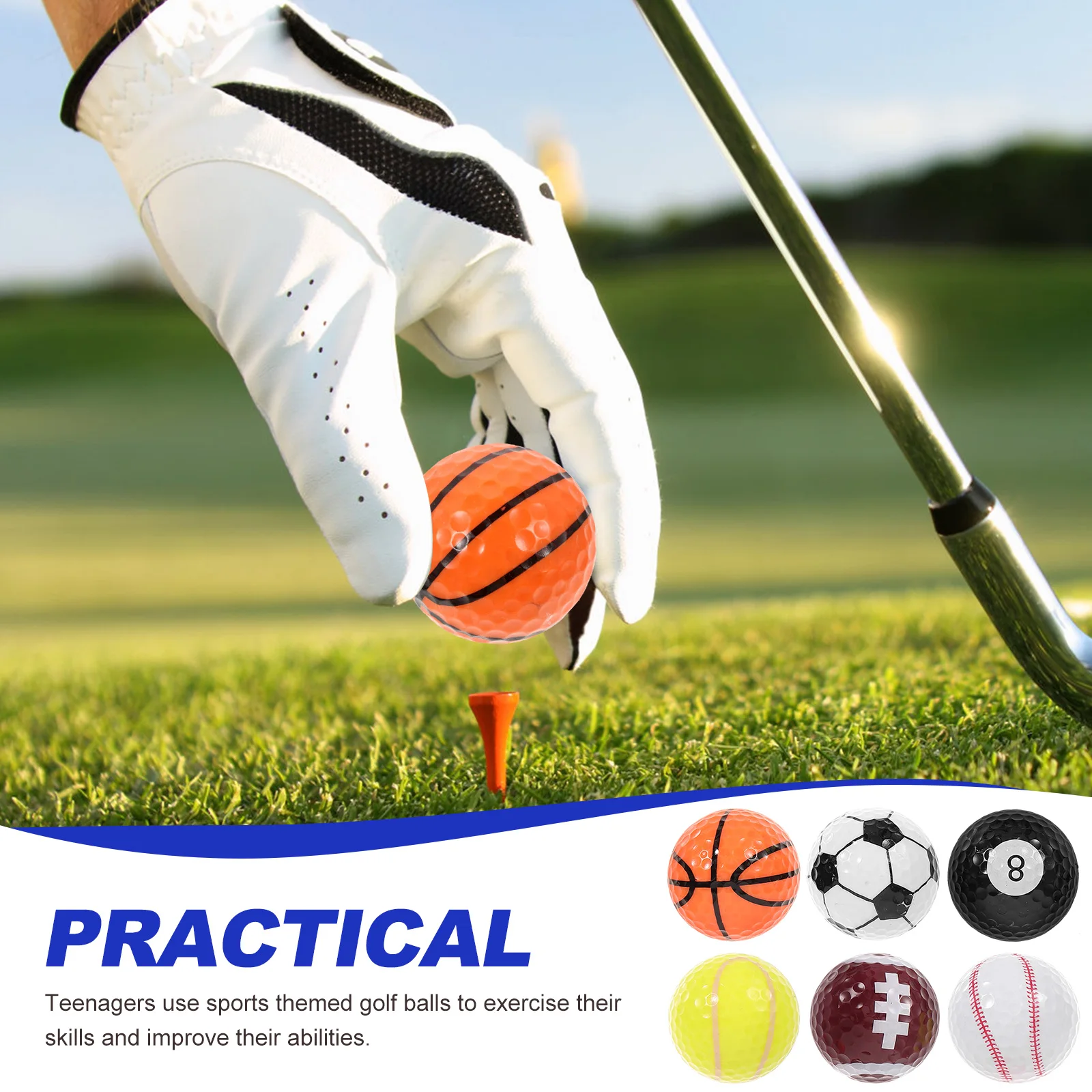 

1 set Golf Balls Practice Sports Equipment Training Ball For Backyard Exercise Plastic Colored Golf Ball Gift Set Men Women