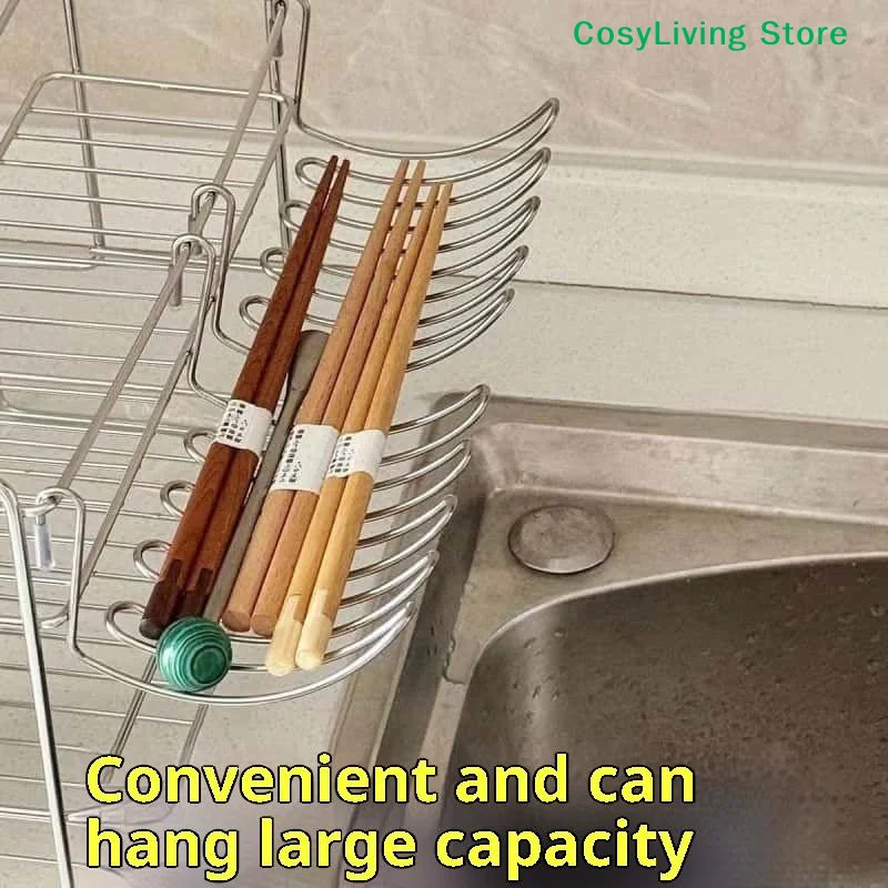 

[CL]1/2pcs Stainless Steel Drain Basket Expansion Small Hanging Rack Storage Rack Storage Basket Stainless Steel Home Goodies