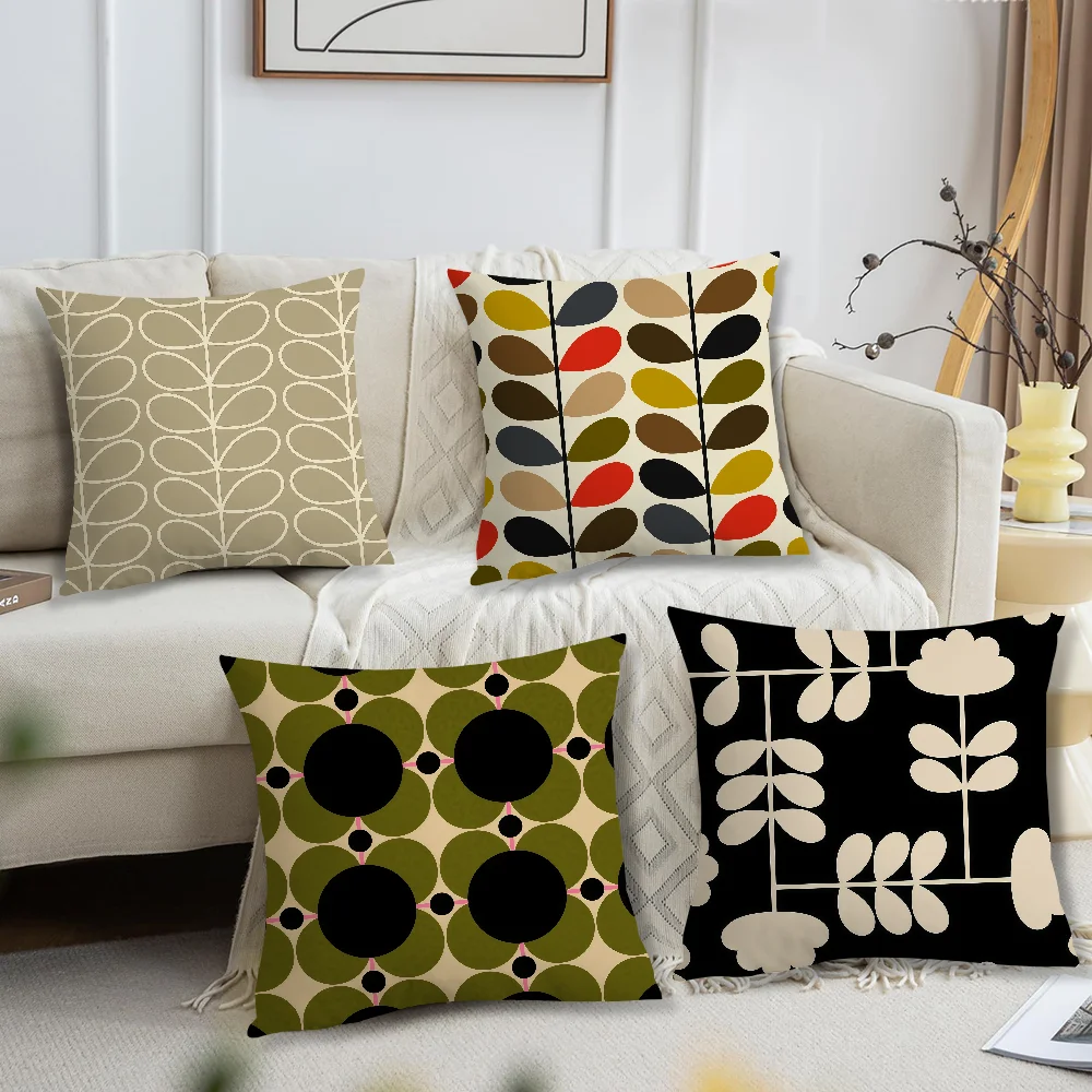 Funda de cojín con tallo de flor de arte estético o-orla Kiely para almohada, decoración de sofá con estampado, hogar, coche, habitación, oficina, simplicidad nórdica