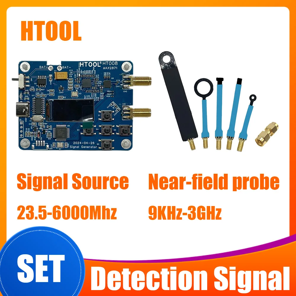 HTOOL 9KHz-3GHz Near-Field Probe Locating Interference Sources EMC EMI Test 23.5-6000MHz Signal Generator Signal Source MAX2871