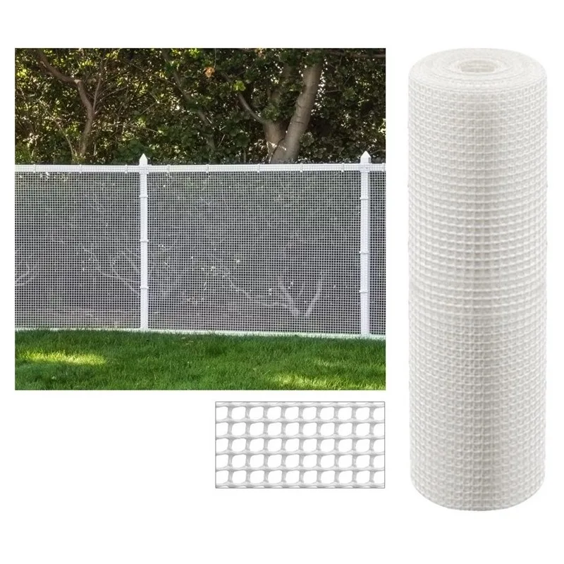 Square plastic mesh for terraces, balconies or fences 1x5 m, pictures 2x2 cm, White