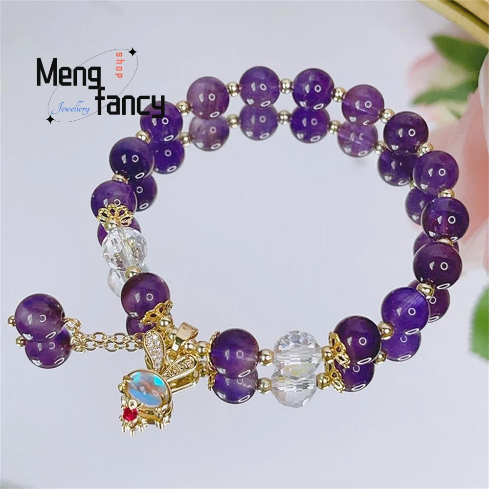 

Aurora Bunny Crystal Female Pink Natural Amethyst Citrine Beaded Simple Elegant Fashion Hand Jewelry Best Selling Holiday Gifts