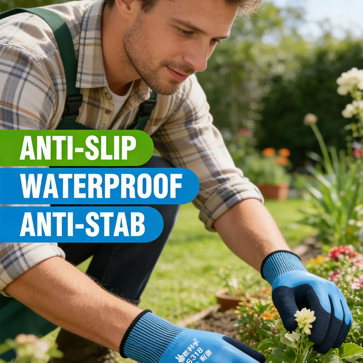 Garden Gloves with Breathable Gardening Work  Gardening Gloves, for Planting Puncture Resistant Garden Gloves Digging