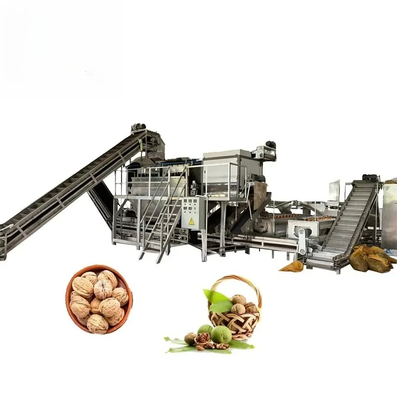 Industrial Customized Walnut Production Line Automatic Shelling Cracking Separating Machine Stainless Steel for Snack Factory