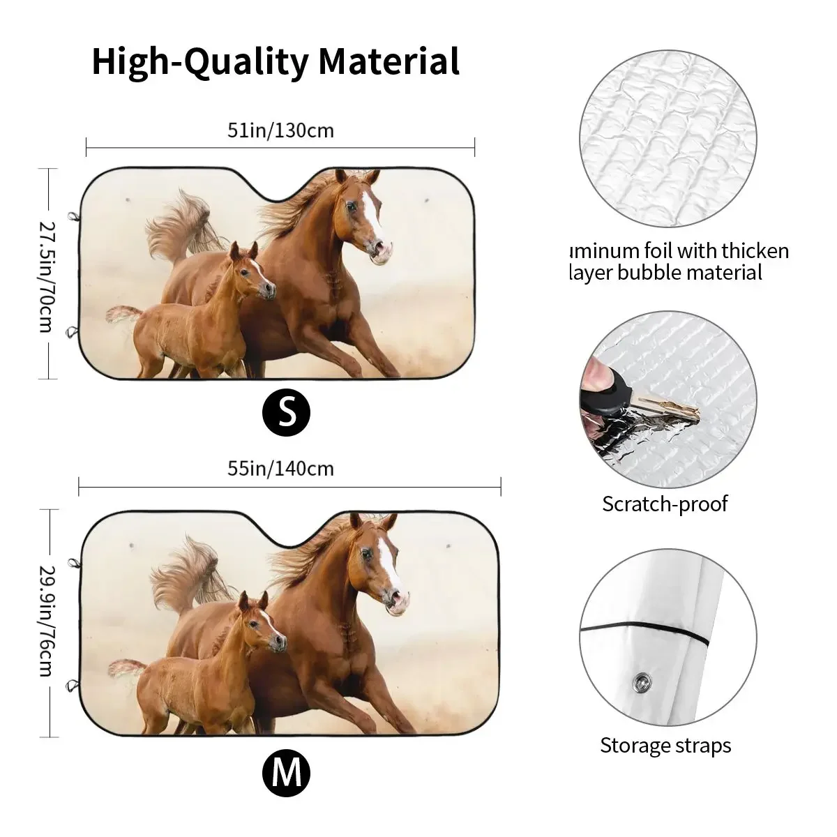 الحصان الأسرة الزجاج الأمامي ظلة الراكض الحيوان عشاق غطاء الجبهة كتلة نافذة نافذة السيارة غطاء الزجاج الأمامي حماية الشمسية