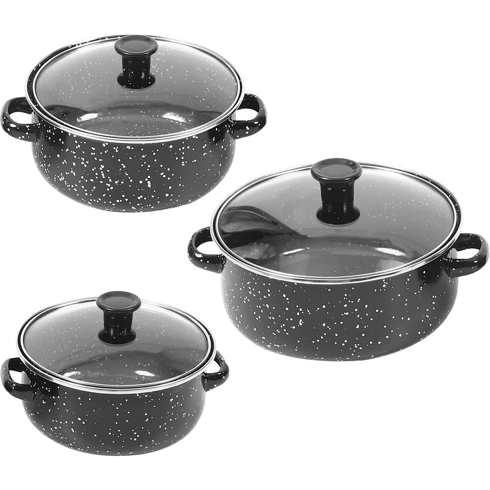 

Mini Enamel Pot Boiling Small Sauce Pan Cooking for Cooking Stove Top with Lid Non Stick Handle