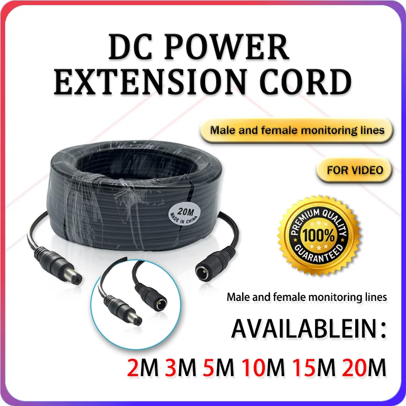 

DC12V Power Extension Cable for CCTV Camera WiFi Router DC Plug Power Supply Cord 5 5x2 1mm
