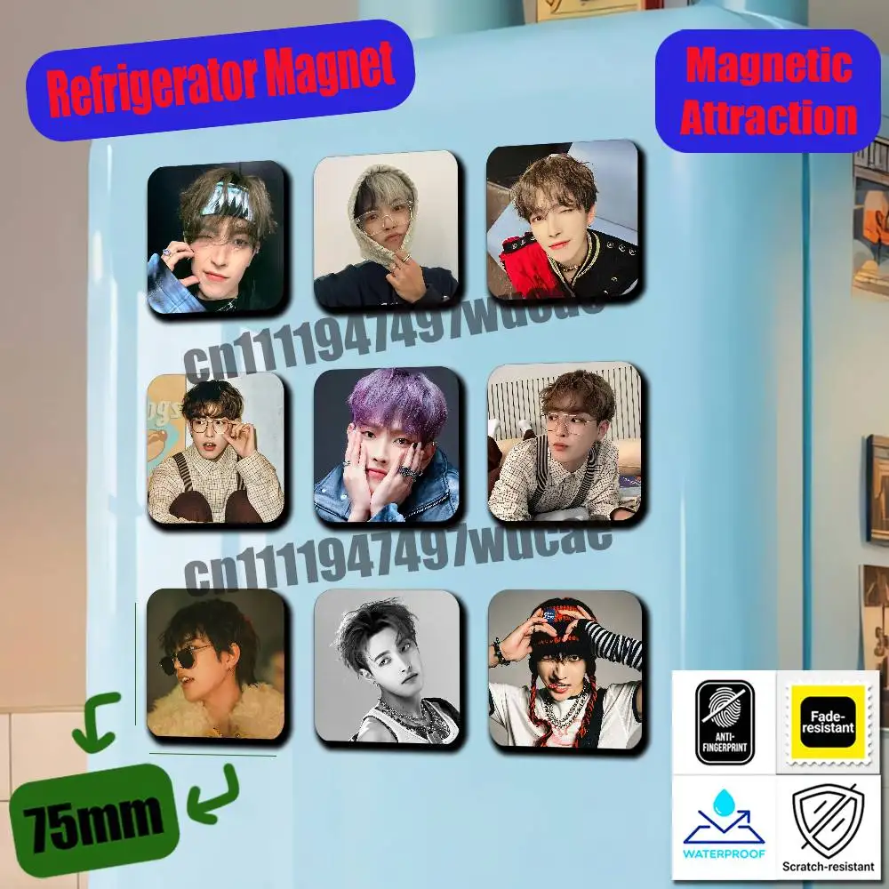 For Metal Cabinet Custom Fridge Freezer Magnetic Cards Cover Rapper Singer H-Hongjoong Refrigerator Magnets