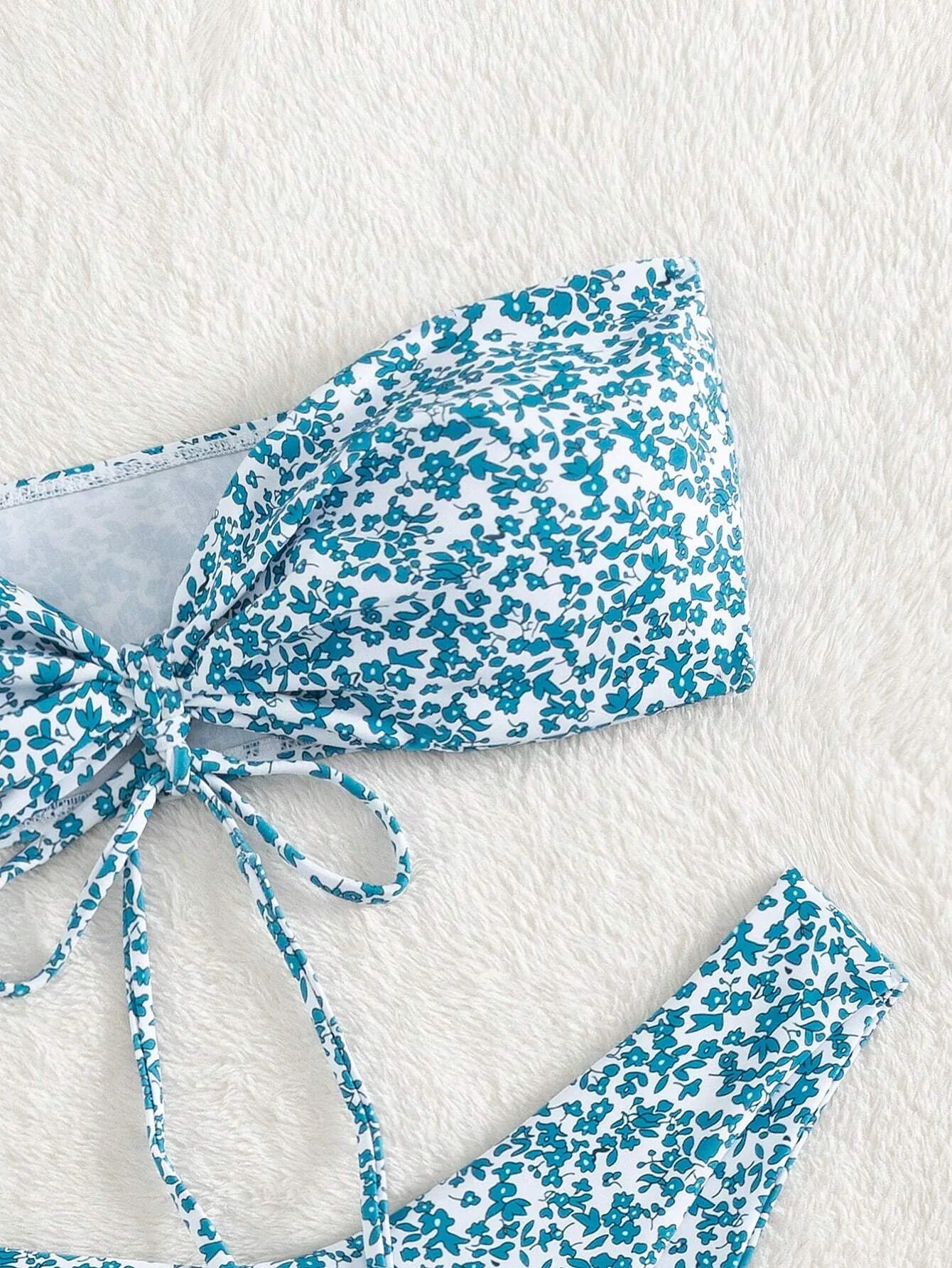 

2025 Ditsy Floral Print Bandeau Bikini Women Swimwear Female Swimsuit Bathers Bathing Swimming Suit Beachwear Summer