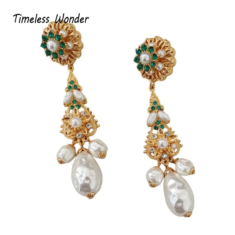 Timeless Wonder Fancy Zircon Geo Floral Stud Earrings for Women Designer Jewelry Luxury Runway Gift Top Rare Statement 3328