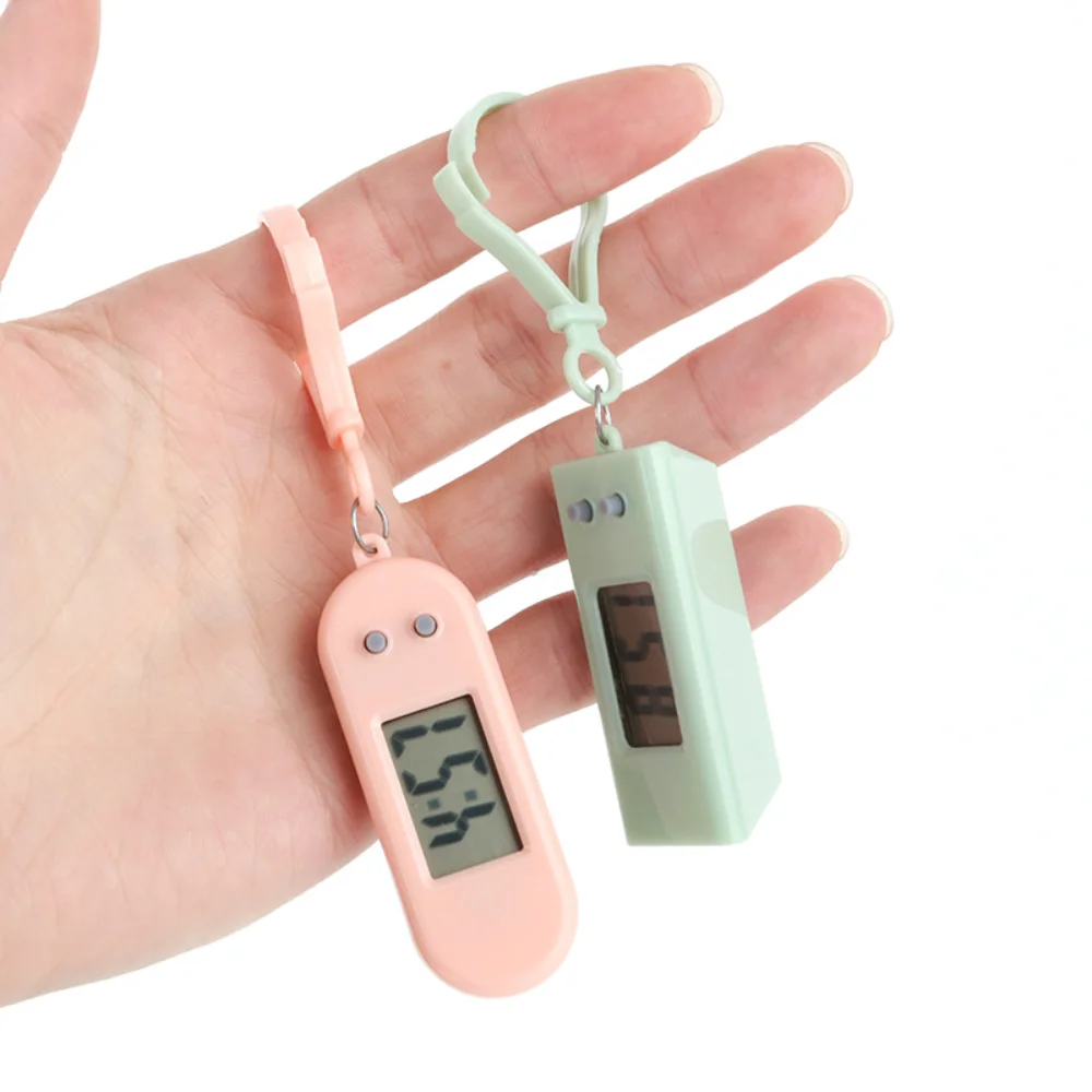 Electronic Keychain Clock Compact Mini Pocket Watch Portable Electronic Clock Digital Oval Hanging Watch For Students Daily view 2