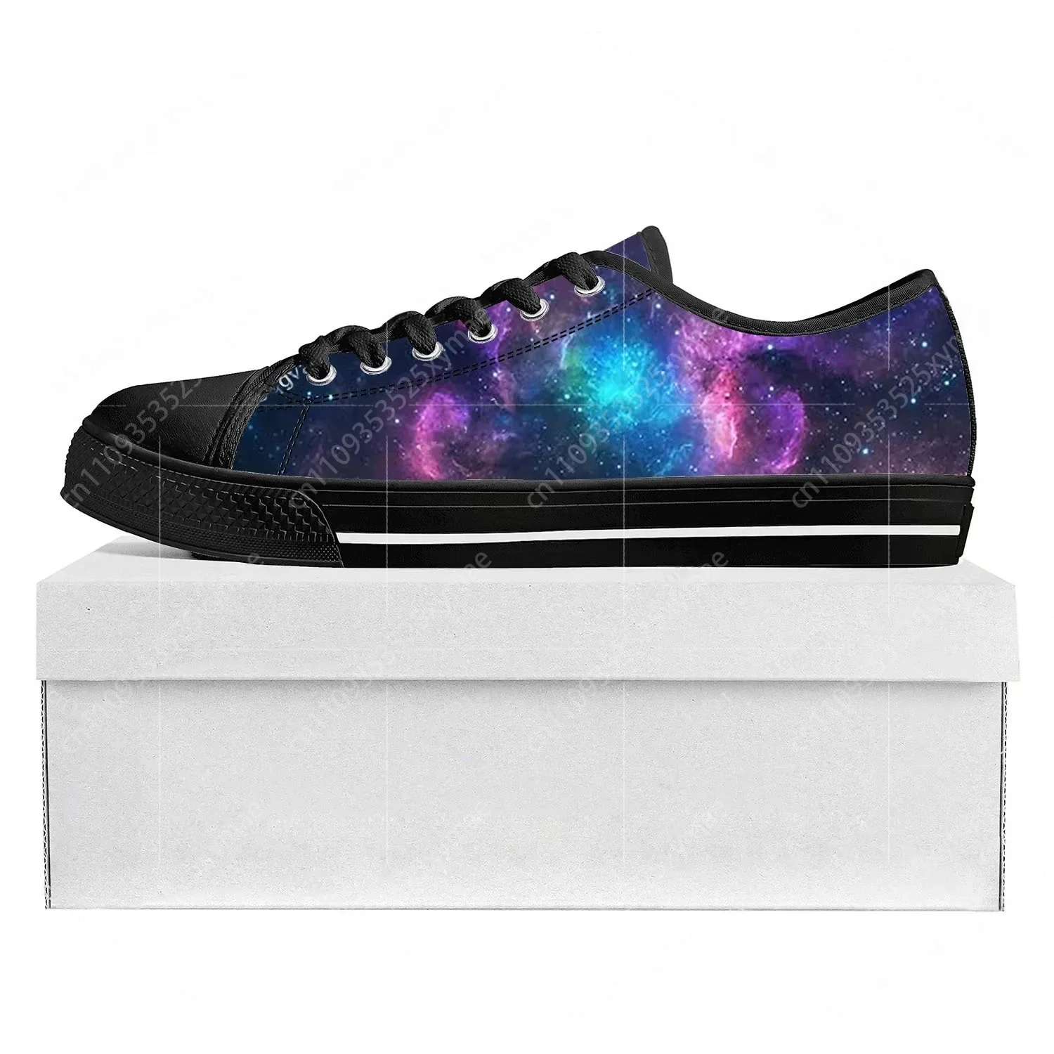 

Кроссовки Galaxy Celestial Low Top, высококачественные, унисекс, для подростков, из холщовой ткани, повседневные, для пар, на заказ, черные