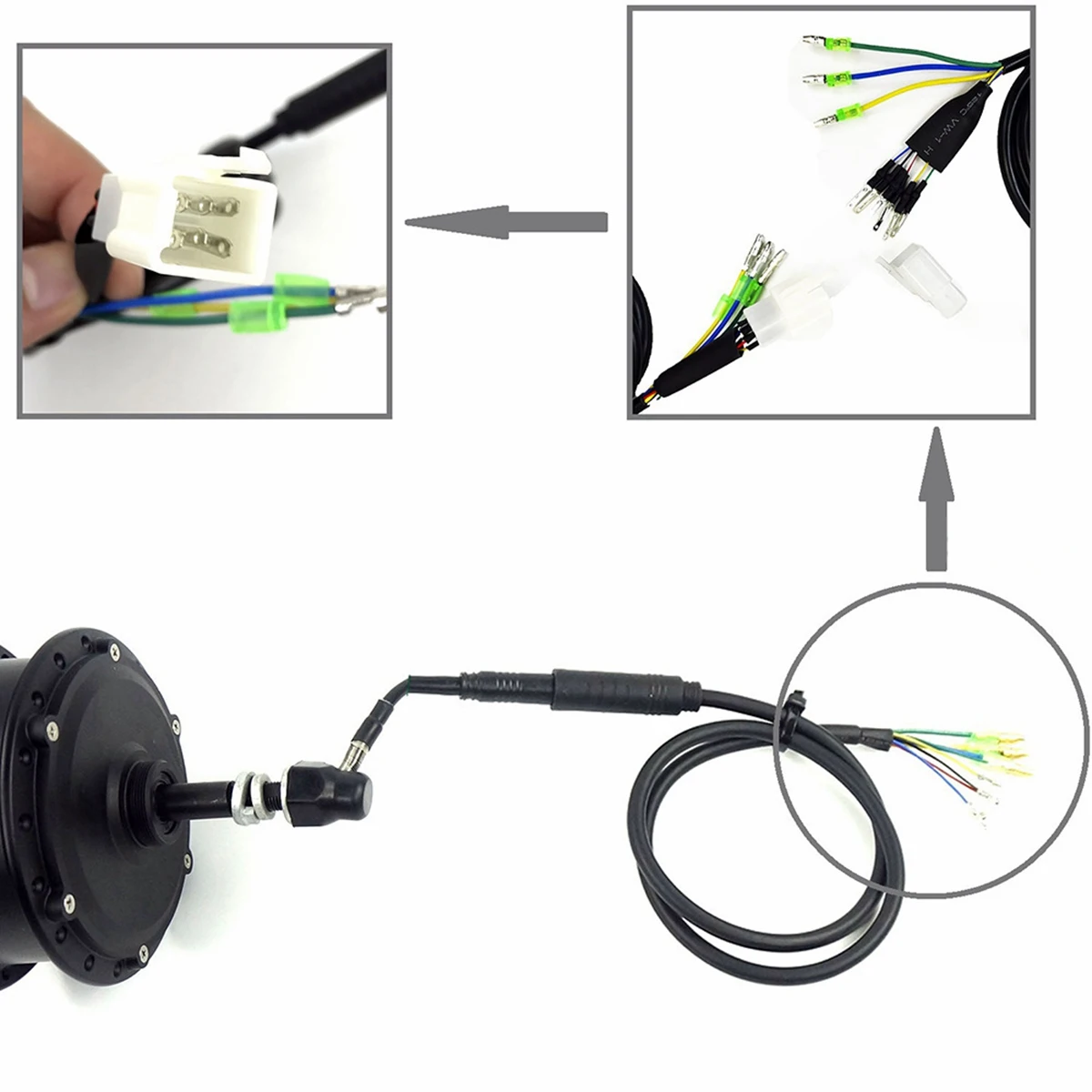 

B48B-E-Bike Удлинительный кабель двигателя Водонепроницаемый 9-контактный 60 см с соединительным кабелем двигателя Ebike 130 см