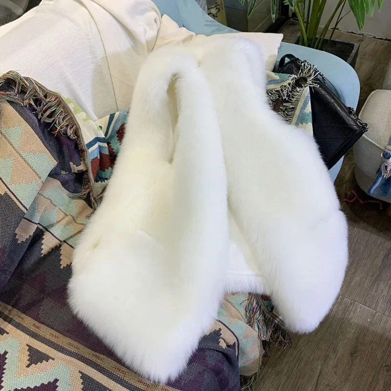 Chaleco de visón sintético para mujer, cárdigan elegante peludo cálido a la moda para otoño e invierno, chaqueta holgada sin mangas de piel sintética para oficina para mujer