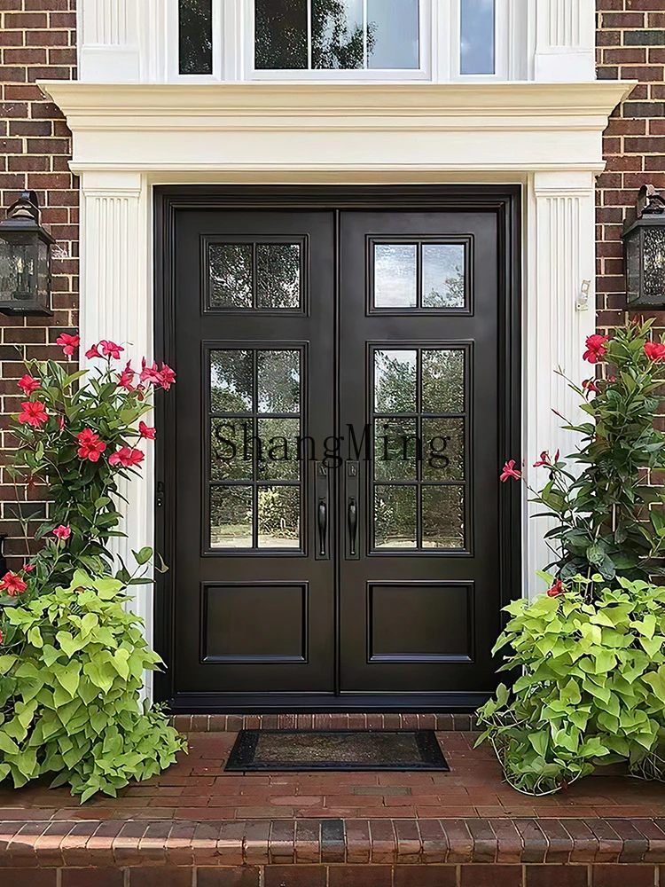

ZYY door Double door Entry Self-built house Hollow glass Cast aluminum door
