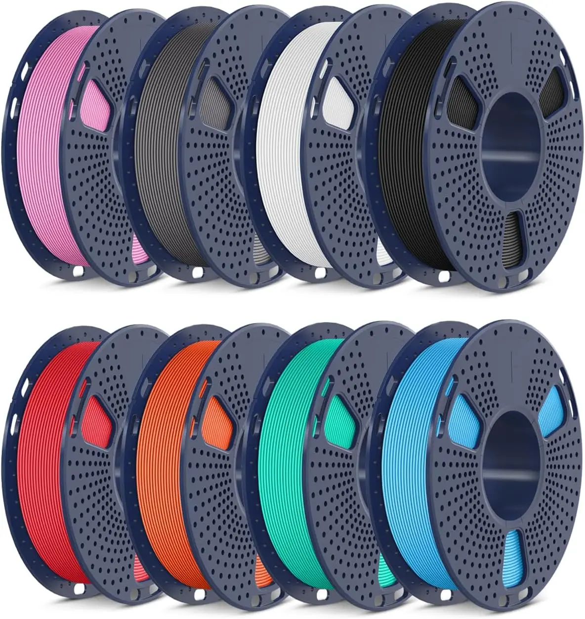 

Высокоскоростная PETG-нить 1,75 мм, набор из 8 катушек, разноцветная упаковка, общая масса 2 кг, в цветах: черный, белый, серый, красный, синий, розовый, оранжевый, мятно-зеленый