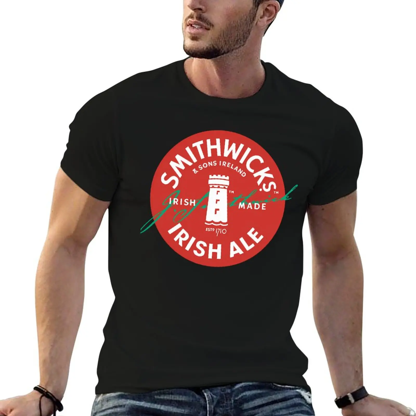 Футболка Smithwicks Irish Ale с короткими рукавами, устойчивая к сминанию