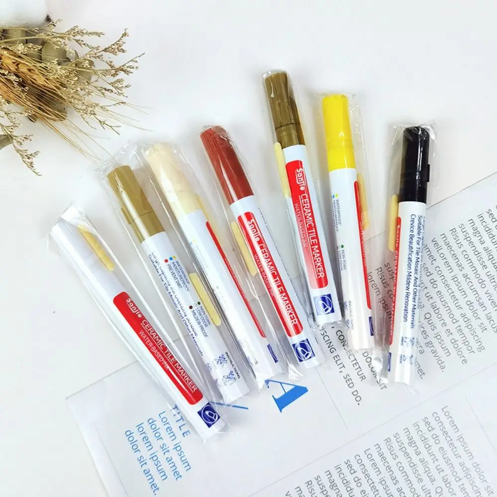 White Tile Marker Grout Pen 10 Color Optional Waterproof Wall Seam Pen Inkiness Single Head Ceramic Tile Beauty Stitching Pen