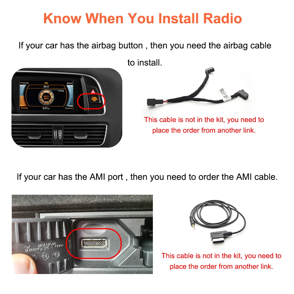 BONROAD 8,8 Zoll Wireless Carplay Android Auto Multimedia Player Autoradio für Audi A4 B8 2009-2016 GPS BT Stereo – Detail 4