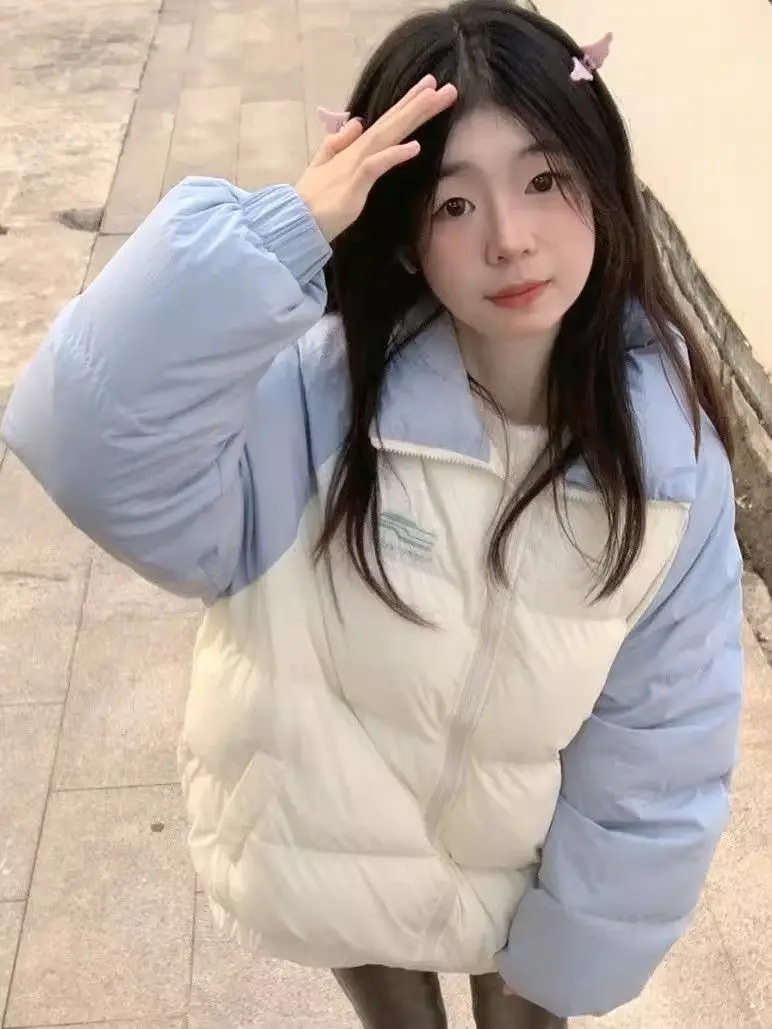 

Puffer Parkas Womens Elegant Woman Coat Retro Full Zipper Sherpa Comfortable Cargo Polka Artificial Hem Sleeve Snowproof Thick