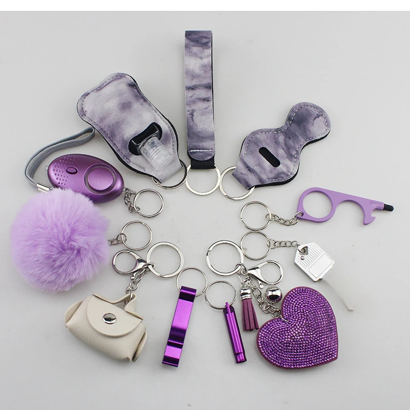 Juego de DIY11-Pcs de autodefensa, llaveros de autodefensa para exteriores, accesorios, llavero de autodefensa