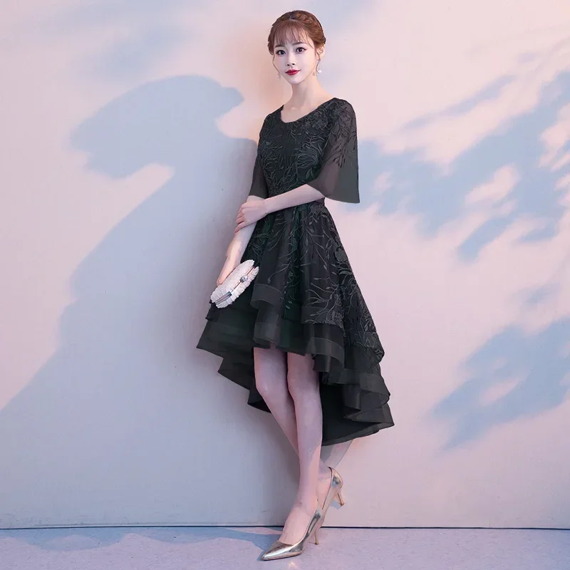 Vestido de noche Moda Nuevo vestido largo con cremallera para banquete de verano con ambiente elegante y elegante, vestido largo de tres mangas