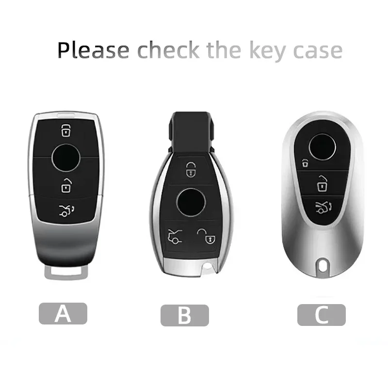 Alloy Style Car Key Case Cover Shell for Mercedes Benz A C E S G Class GLC CLE CLA W177 W205 W213 W222 X167 AMG Protector Holde