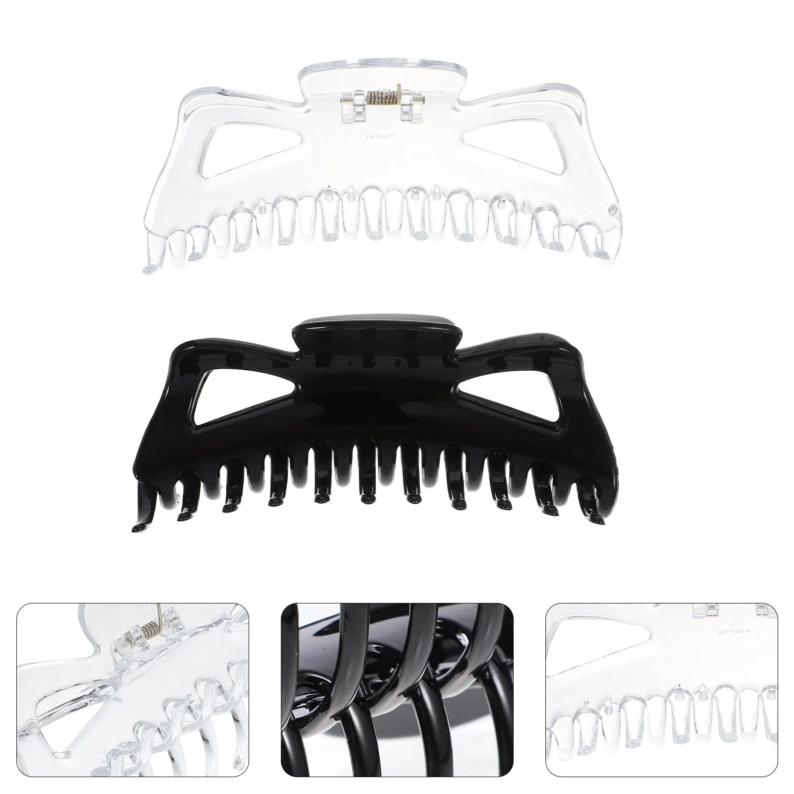 

2pcs Acrylic Hair Claw Clips Strong Hold Large Hairpin Thin Thick Hair Grip Tool Travel Bath Makeup Accessories