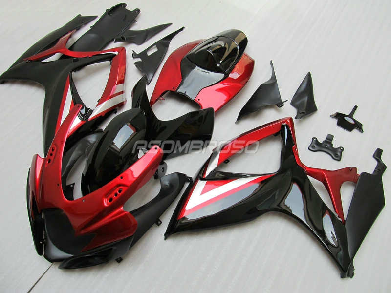 High quality Bodywork for Suzuki 2006 2007 GSXR750 GSXR600 100% Injection Fairing K6 GSX R600 2006 2007 red black Fairings parts