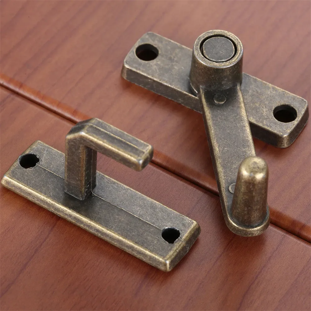 AaBronze Sliding Window DoorLockHandle Metal Door Latch Guard Latch Bolt With Screws Home Safety Chain Door Home Hardware