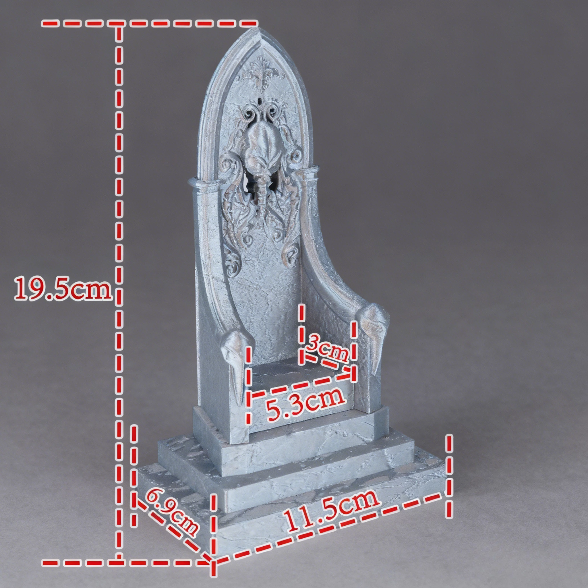 Base de trono impresa en 3D, escala 1/12, exclusiva para figuras de acción, escultura artística de plástico, asiento, decoración de juguete